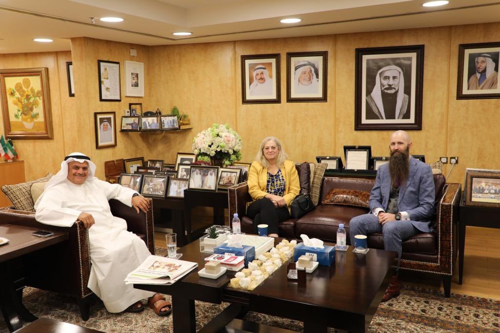 Mr. Faisal Al-Mutawa, US-Kuwait Business Council co-chair, receives in his office Ms. Alina Romanowski, USA Ambassador in Kuwait, to hear her take on the President of United States’ economic plan and to give his thoughts on Kuwait’s development strategy, encouraging closer economic cooperation to support both countries’ growth prospects as navigating through COVID-19.