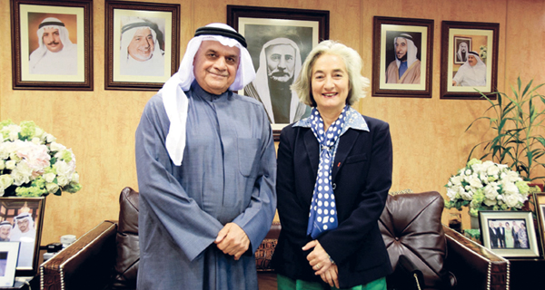 Faisal Al-Mutawa, CEO of Ali Abdulwahab Al-Mutawa Commercial Co., receives the Ambassador of France for an introductory visit in the occasion of resuming her duties in Kuwait
