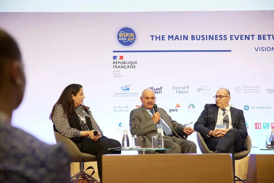 Under the High Patronage of the President of the French Republic, Mr. Emmanuel Macron Mr. Faisal Ali Al Mutawa delivers a speech at the Vision Golfe 2023 in Paris